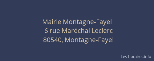 Mairie Montagne-Fayel
