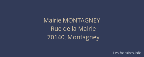 Mairie MONTAGNEY