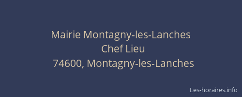 Mairie Montagny-les-Lanches