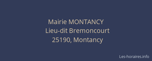 Mairie MONTANCY