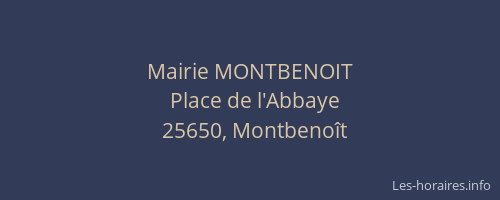 Mairie MONTBENOIT
