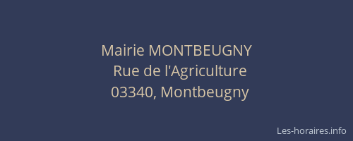 Mairie MONTBEUGNY