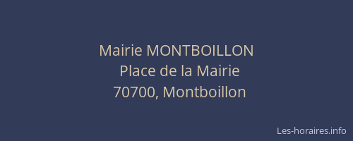 Mairie MONTBOILLON