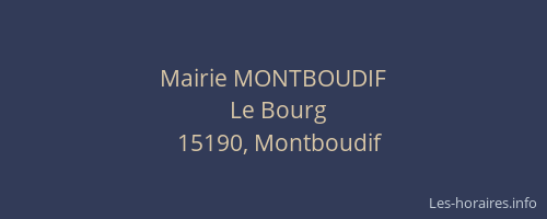 Mairie MONTBOUDIF