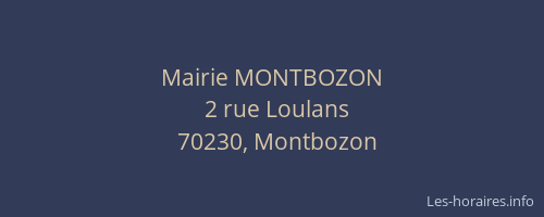 Mairie MONTBOZON