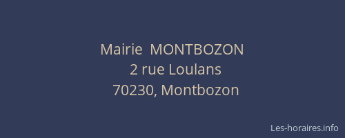 Mairie  MONTBOZON