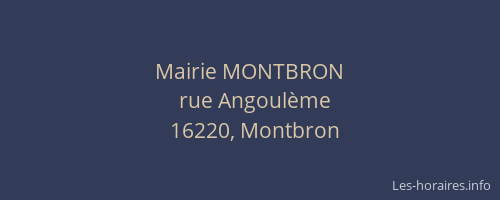 Mairie MONTBRON