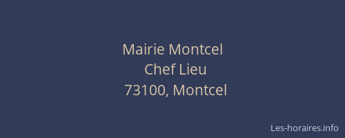 Mairie Montcel