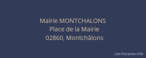 Mairie MONTCHALONS