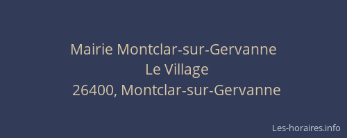 Mairie Montclar-sur-Gervanne