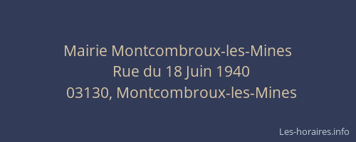 Mairie Montcombroux-les-Mines