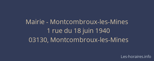 Mairie - Montcombroux-les-Mines