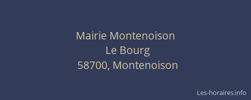 Mairie Montenoison