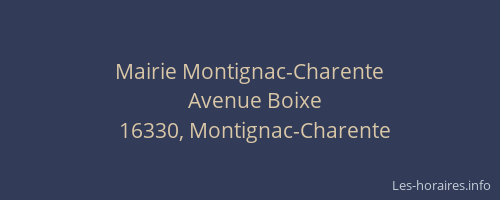 Mairie Montignac-Charente
