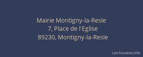 Mairie Montigny-la-Resle