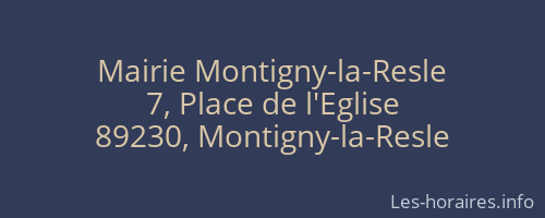 Mairie Montigny-la-Resle