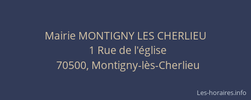 Mairie MONTIGNY LES CHERLIEU