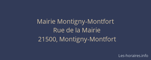 Mairie Montigny-Montfort