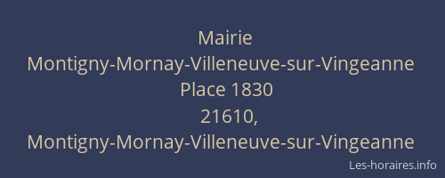 Mairie Montigny-Mornay-Villeneuve-sur-Vingeanne