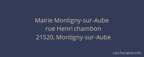 Mairie Montigny-sur-Aube