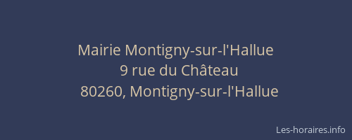 Mairie Montigny-sur-l'Hallue