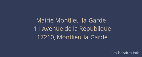 Mairie Montlieu-la-Garde