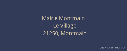 Mairie Montmain