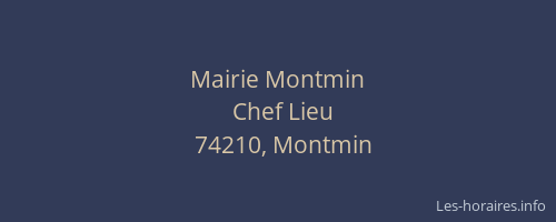 Mairie Montmin