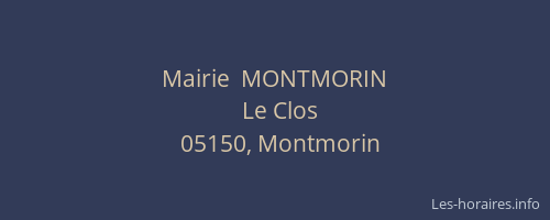 Mairie  MONTMORIN