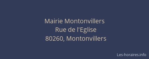 Mairie Montonvillers