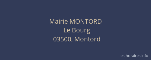 Mairie MONTORD
