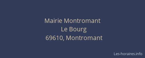 Mairie Montromant