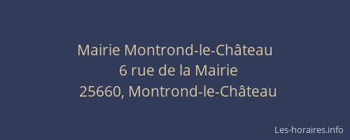 Mairie Montrond-le-Ch&acirc;teau
