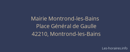 Mairie Montrond-les-Bains