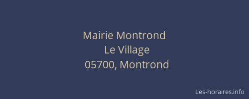 Mairie Montrond