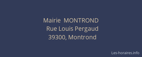 Mairie  MONTROND