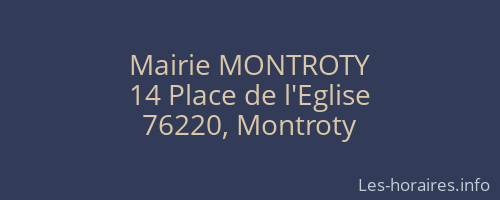 Mairie MONTROTY