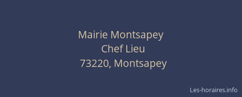 Mairie Montsapey