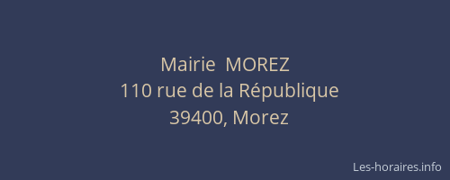 Mairie  MOREZ
