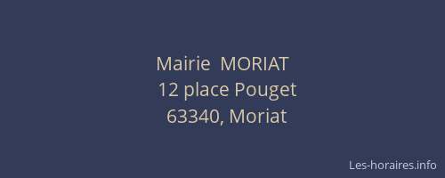 Mairie  MORIAT