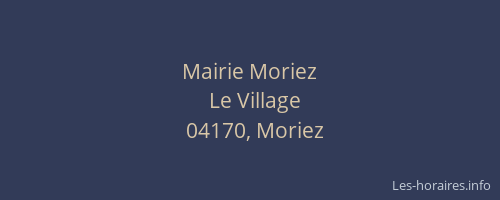 Mairie Moriez