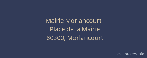 Mairie Morlancourt