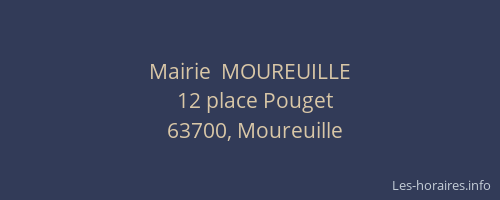 Mairie  MOUREUILLE