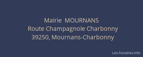 Mairie  MOURNANS