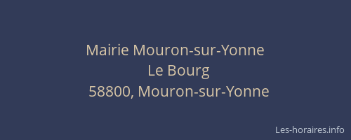 Mairie Mouron-sur-Yonne