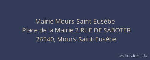 Mairie Mours-Saint-Eusèbe