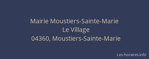 Mairie Moustiers-Sainte-Marie