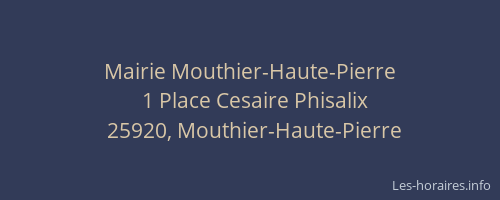 Mairie Mouthier-Haute-Pierre