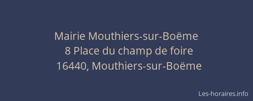 Mairie Mouthiers-sur-Bo&euml;me