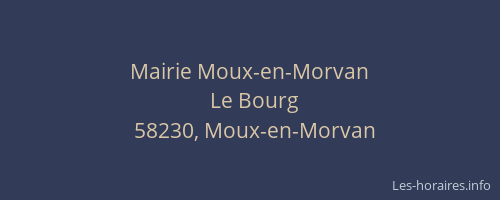 Mairie Moux-en-Morvan